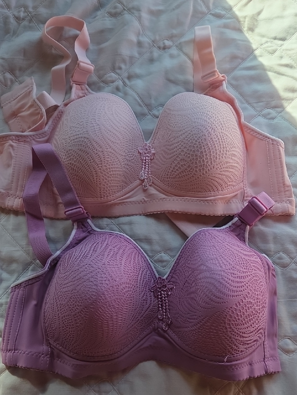 Everyday Lace Padded Bra - Pink & Purple XL NWT